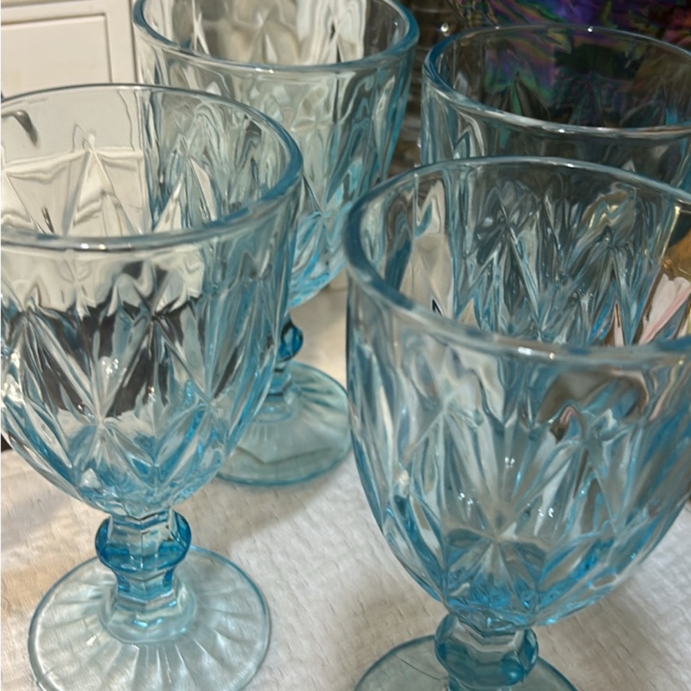 Libbey Aqua Crystal Goblet Collection